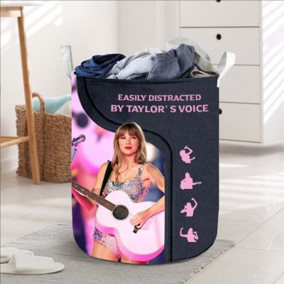 For Swifties - Easily Distracted By Taylor's Voice Laundry basket _XYL-LMH03082