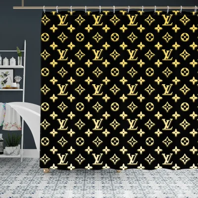 Gradient Yellow Louis. Vuitton Shower Curtain_YL-LMH1303
