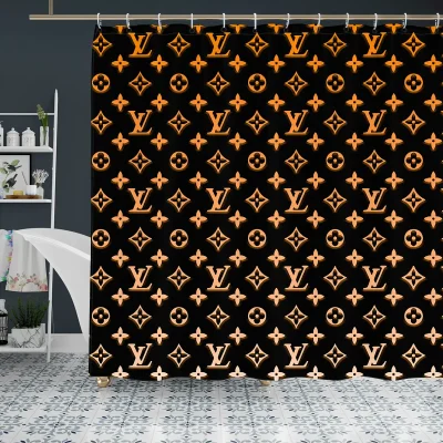 Gradient Orange Louis. Vuitton Shower Curtain_YL-LMH1304