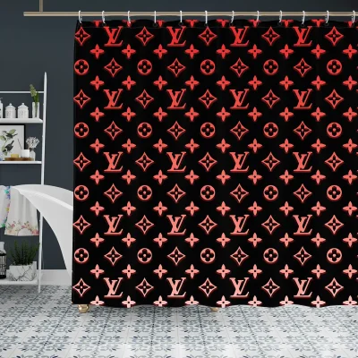 Gradient Red Louis. Vuitton Shower Curtain_YL-LMH1305