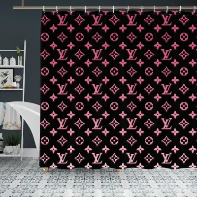 Gradient Pink Louis. Vuitton Shower Curtain_YL-LMH1306