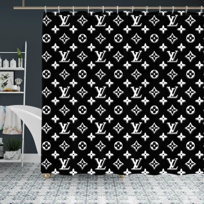 Gradient White Louis. Vuitton Shower Curtain_YL-LMH1307