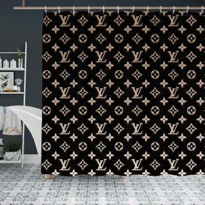 Gradient Brown Louis. Vuitton Shower Curtain_YL-LMH1308